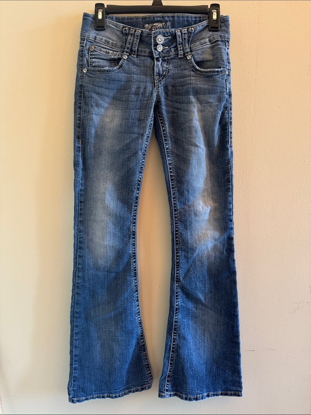 Silver Jeans Medium Blue Flare Wide-Leg Jeans